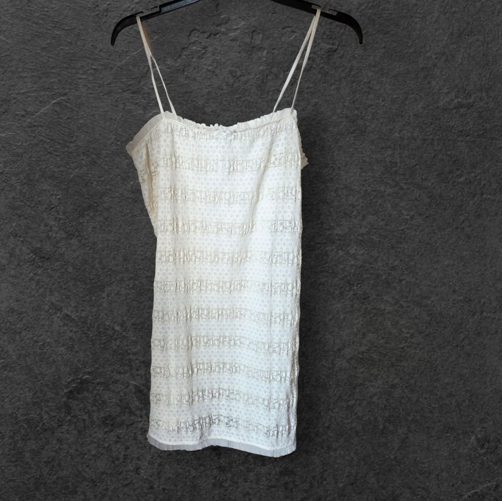 Wild Fable Elegant Cream Textured Lingerie Dress